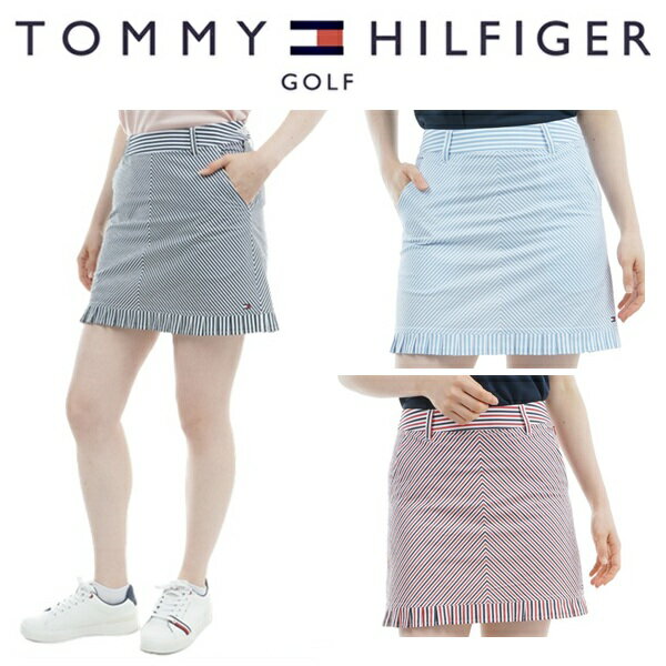 Rakuten - トミーヒルフィガー ゴルフレディース ストライプ ミニフリルスカート TOMMY HILFIGER THLA525 2025年春夏モデル
