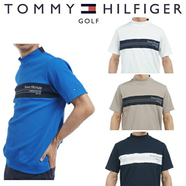トミーヒルフィガー ゴルフ メンズ カラーブロック 半袖モックネックシャツ TOMMY HILFIGER THMA505 2025年春夏モデル
