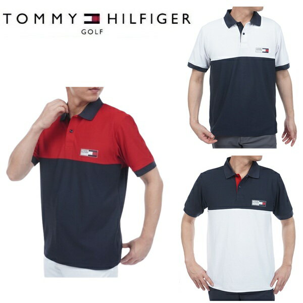 乐天商城 - トミーヒルフィガー ゴルフ メンズ カラーブロック 半袖ポロシャツ TOMMY HILFIGER THMA602 2026年春夏モデル