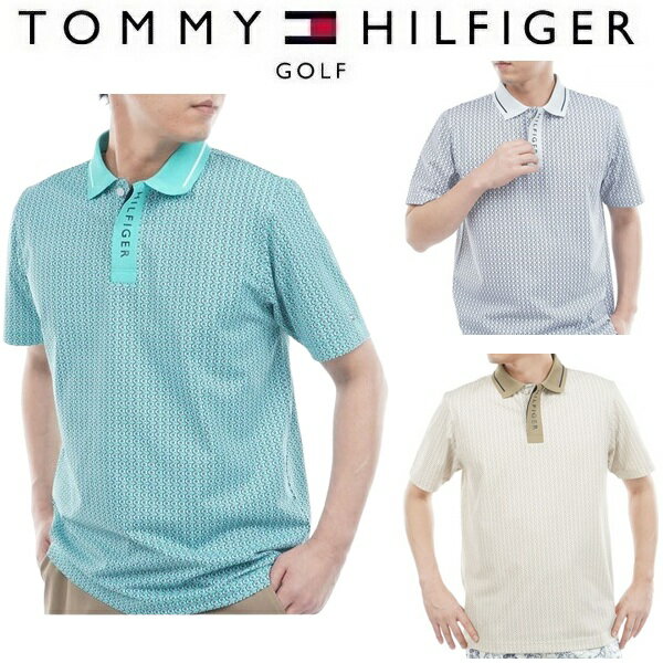 樂天商城 - トミーヒルフィガー ゴルフ メンズ 小紋柄プリント 半袖ポロシャツ TOMMY HILFIGER THMA626 2026年春夏モデル