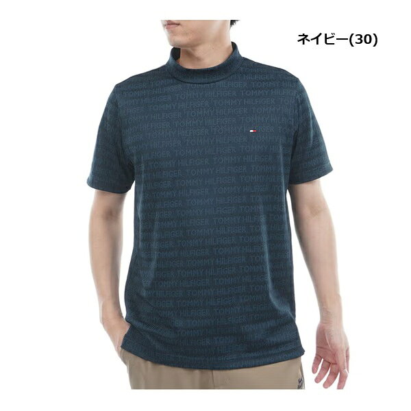 トミーヒルフィガー ゴルフ メンズ ロゴジャガード 半袖モックシャツ TOMMY HILFIGER THMA632 2026年春夏モデル