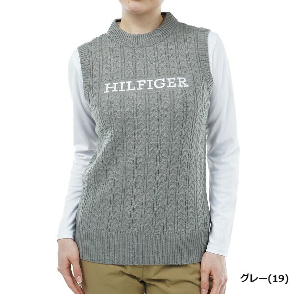 トミーヒルフィガー ゴルフ レディース ケーブルボトルネック ベスト TOMMY HILFIGER GOLF THLA348