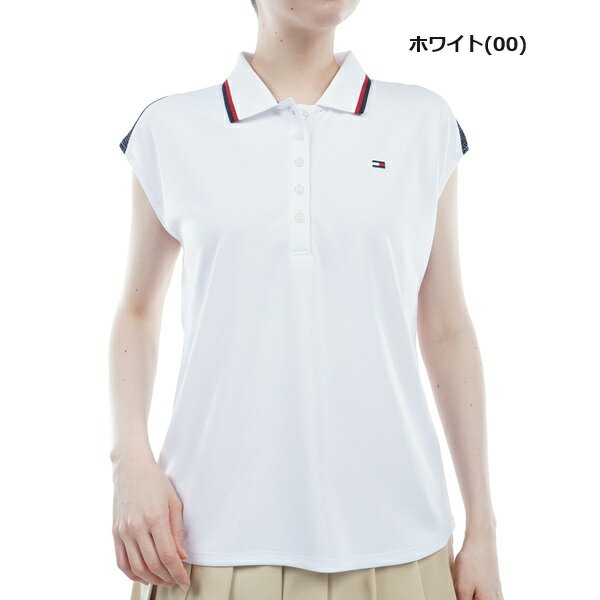 トミーヒルフィガー ゴルフ レディース トリコロール フレンチスリーブシャツ TOMMY HILFIGER GOLF THLA409 2024年春夏モデル