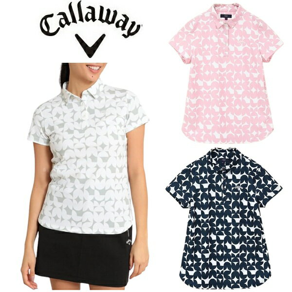 Rakuten - キャロウェイ ゴルフ レディース シャツ 幾何学柄 鹿の子 半袖 ポロシャツ Callaway Golf C24134204