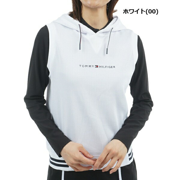 トミーヒルフィガー ゴルフ レディース ワッフル スウェットフーディーベスト TOMMY HILFIGER GOLF THLA551 2025年秋冬モデル