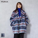 MURUA (ムルーア) ミドル コクーンコート (012360000701) レディース 23AW カラーリング 配色 主役級 アウター コクーンコート ミドル丈 暖かい 保温性