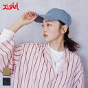 X-girl(エックスガール) MILLS LOGO DAMAGE CAP (105241051001) レディース ロゴ キャップ ダメージ加工 ヴィンテージ...