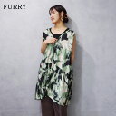 【CS20%OFF】FURRY (ファーリー) ボヘミアン PTVV ミニワンピース (256NB0088) レディース ワンピース トレンド ノースリーブ リラックス 大人女子 デイリーユース すっきり キレカジ 楽