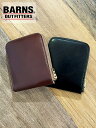 【栃木レザー】BARNS OUTFITTERS メンズ 財布 (バーンズ アウトフィッターズ) CORDOVAN SHORT ZIP WALLET (LE4319) ウォレット コードバン ホースレザー ジップ ラウンド 本革 光沢 日本製 ブラック 黒 ブラウン 茶【歴史を刻むレザー】