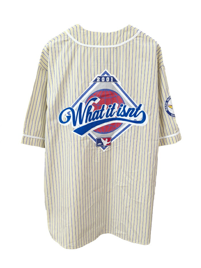 (What it isNt) ART BY MARKGONZALES (ワット イット イズント) MG BASEBALL 5/S SHIRTS (2H813899) メンズ トップス シャツ 半袖 ワーク ワークシャツ パッチ ロゴ カジュアル ストリート ワッペン ストライプ ベースボールシャツ