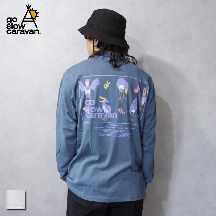 【CS20％OFF】go slow caravan (ゴースローキャラバン) USA/C スクエアLOGO バックプリント ロングスリーブTEE (331903/702491040004) メンズ トップス ユニーク 動物 アニマル プリント 可愛い かわいいのサムネイル
