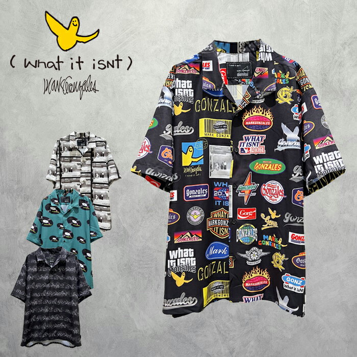 (What it isNt) ART BY MARKGONZALES ワット イット イズント OPEN SHIRTS (2H813800/2H8-13800) メンズ レディース ユニセックス トップス シャツ 半袖 プリント 総柄 オープンカラー 派手 ストリート カジュアル ゆったり オーバーサイズ ビッグシルエット