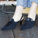 MAISON MAVERICK PRESENTS (メゾン マヴェリック プレゼンツ) Knit Lace-Up Heel Sneakers ニット レースアップ ミュール スニーカー(MS2325) レディース ミュール 上品 走れるミュール エレガント スポーティ 大人の女性 30代 40代 50代