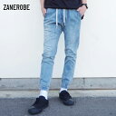 ZANEROBE(ゼインローブ) Sureshot Denim Jogger (ZR705JPWANI) メンズ ジャストサイズ ジョガーパンツ チノ カーゴ パンツ ブラック 丈感 9分丈 リブパンツ スポーティー