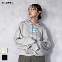 MILKFED. ミルクフェド OVAL LOGO SWEAT HOODIE (103233012020) レディース 長袖 秋冬 ロゴ パーカー トップス 着回し スウェット フード 刺繍 プルオーバー