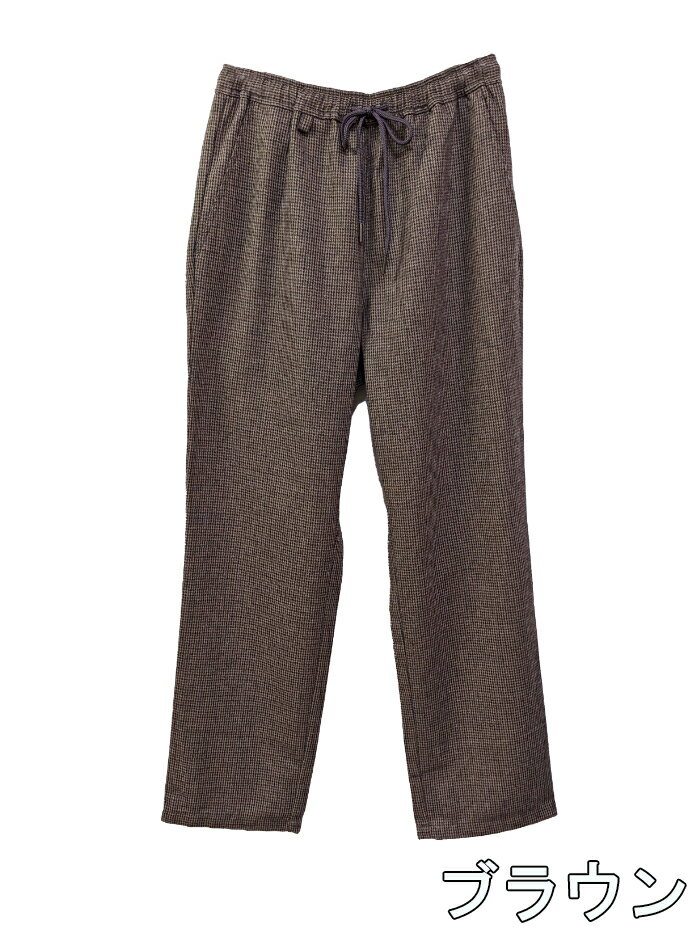 FIVE BROTHER (ファイブブラザー) HOUNDSTOOTH EASY PANTS (152190CH) メンズ ボトムス セットアップ チェック イージーパンツ 総ゴム