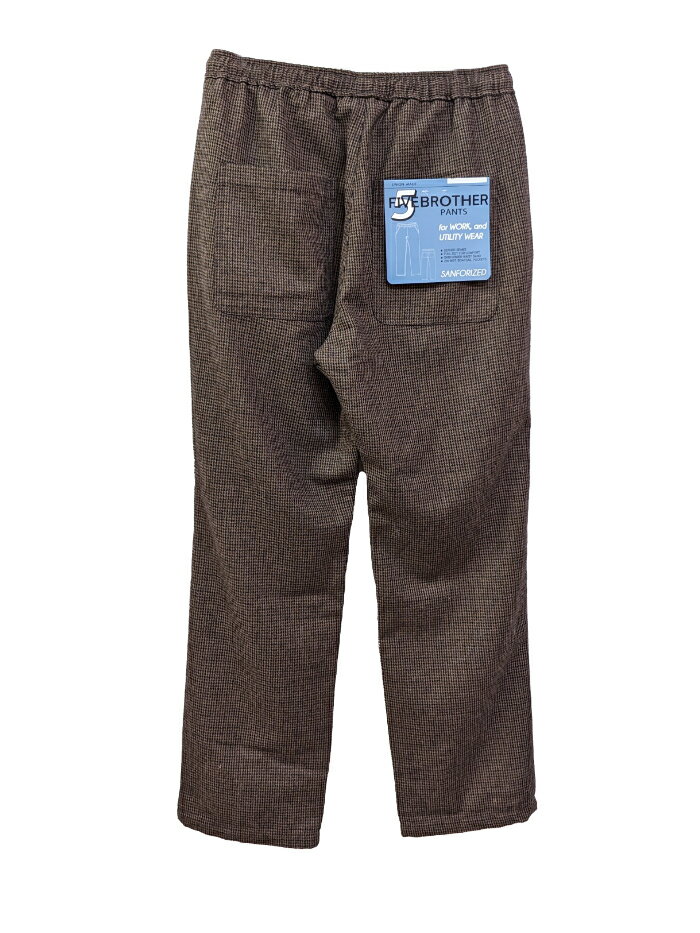 FIVE BROTHER (ファイブブラザー) HOUNDSTOOTH EASY PANTS (152190CH) メンズ ボトムス セットアップ チェック イージーパンツ 総ゴム