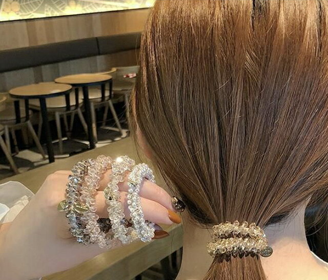 ヘアアクセサリー ヘアゴム シンプル ポニー 簡単 アレンジ 可愛い お洒落 トレン...