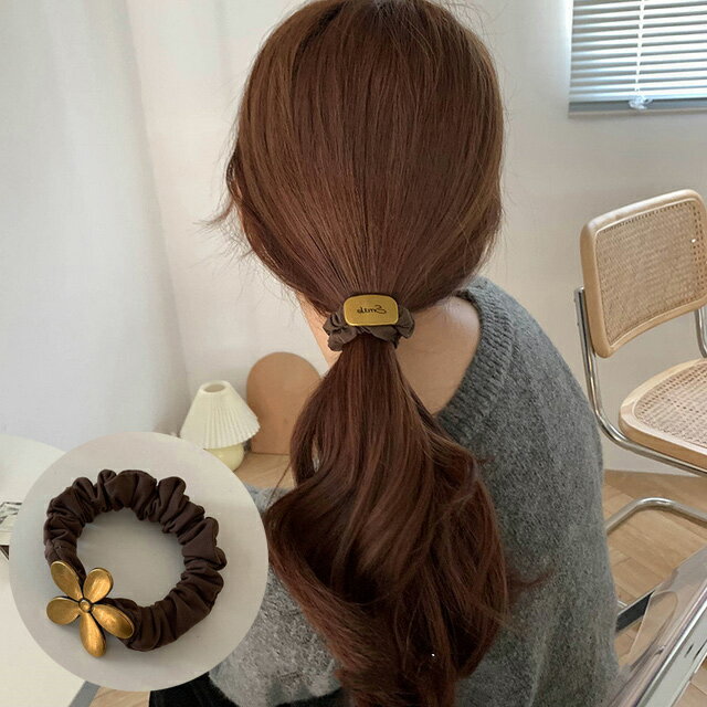 Rakuten - ヘアゴム 2個セット しゅしゅ ヘアアクセ レディース 女性 ヴィンテージ風