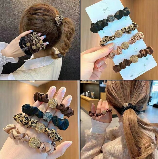 ヘアゴム4個セット　スリムシュシュ しゅしゅ　ヘアアクセ レディース 女性