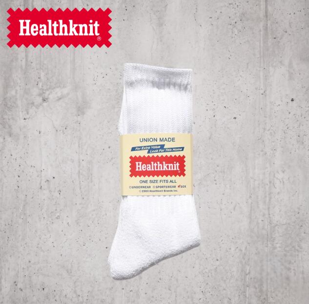 Healthknit ヘルスニット ソックス メンズ レディース ユニセックス クルーソックス 白ソックス ホワイトソックス リブソックス 無地ソックス 3足セット 2足セット 靴下 クルー丈ソックス カジュアルソックス スポーツソックス シンプルソックス Sサイズ Mサイズ 白靴下