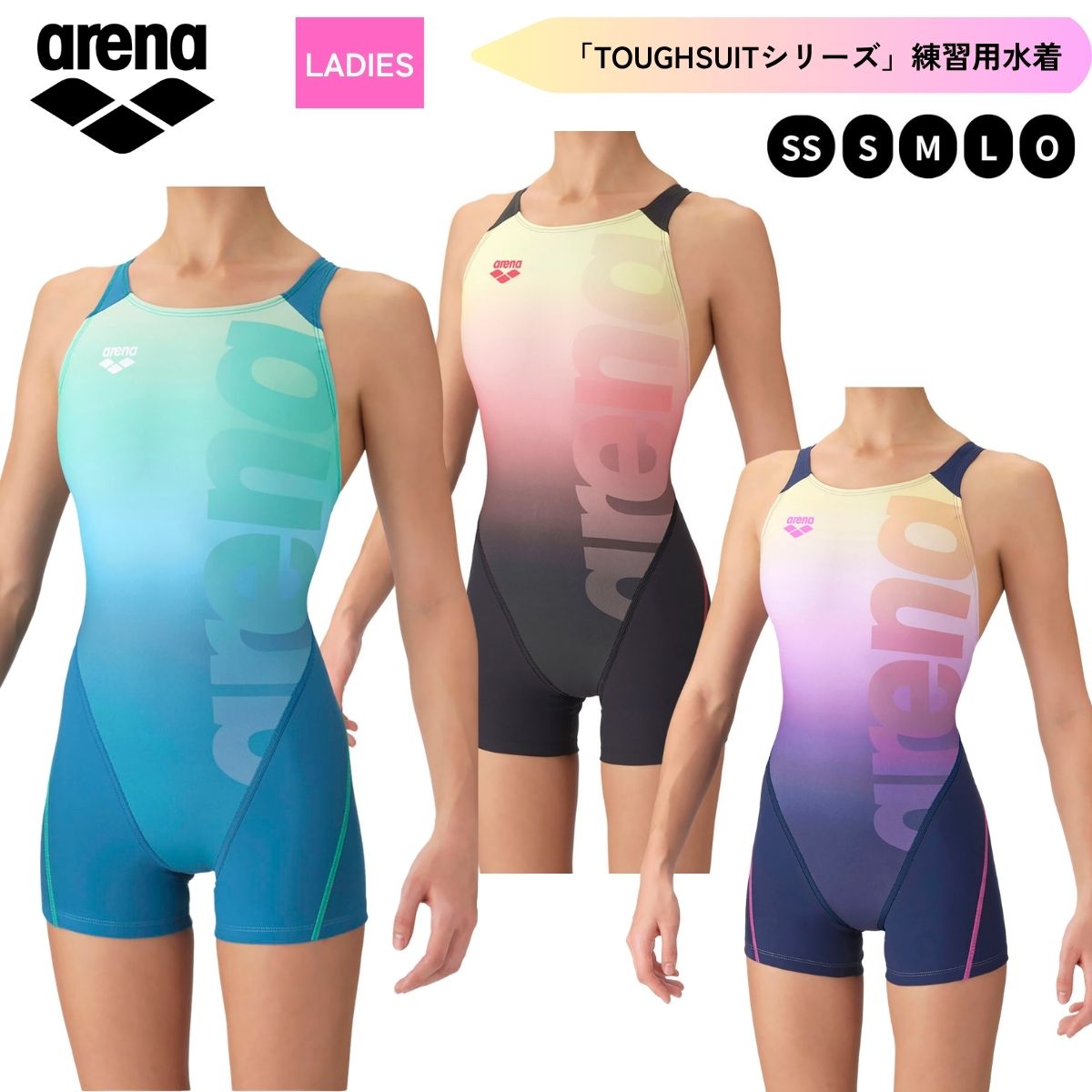 樂天商城 - 【メール便OK】2026FW アリーナ ARENA トレーニングワンピーススパッツ（オープンバック・ミドルレッグ） レディース 水泳 AS6FWM12L