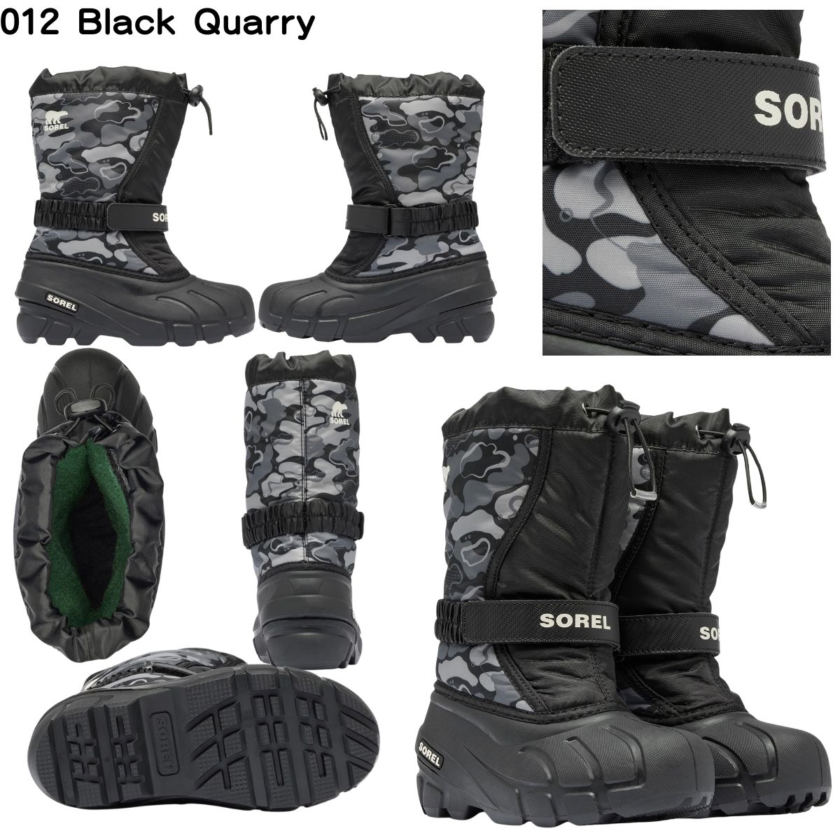 スポーツマートのソレル SOREL ユースフルーリー ブーツプリント キッズ 防水 スノーシューズ 雪遊び ウインターブーツ NY5195｜アングル2