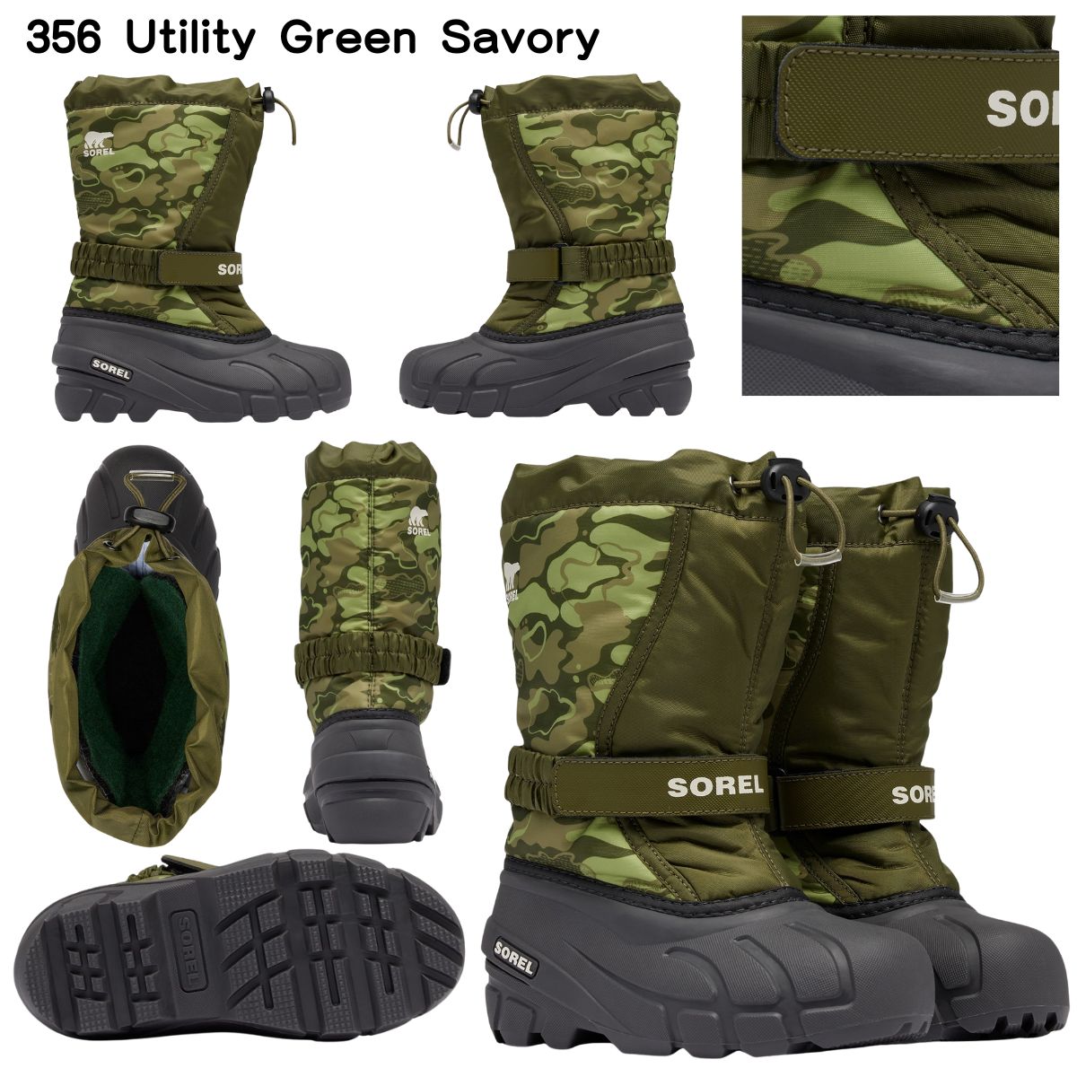 スポーツマートのソレル SOREL ユースフルーリー ブーツプリント キッズ 防水 スノーシューズ 雪遊び ウインターブーツ NY5195｜アングル3