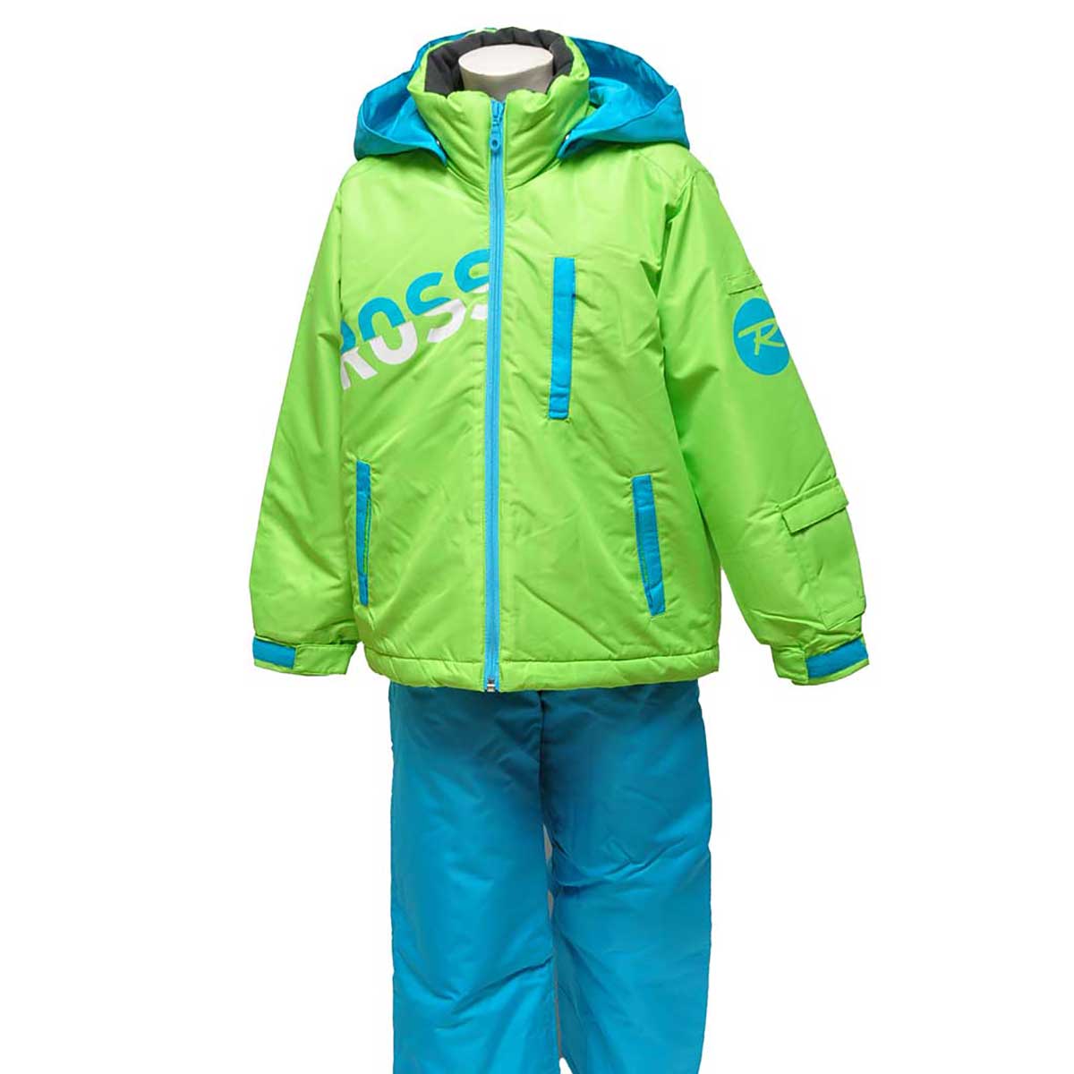 ROSSIGNOL(ロシニョール) RLHJS02 ジュニア ボーイズ スキーウェア 上下セット JR SUITS BOY LimeBlue