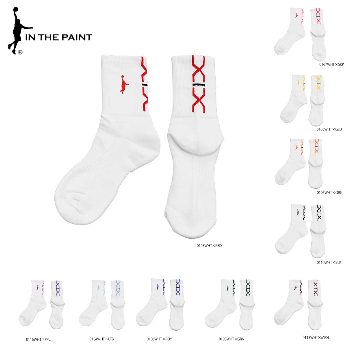 �ڥ᡼����OK�ۥ��󥶥ڥ���� IN THE PAINT ����������ɥѥͥ륽�å��� PANEL SOCKS ���֥��å��� �ۥ磻�� ���� ITP19332W