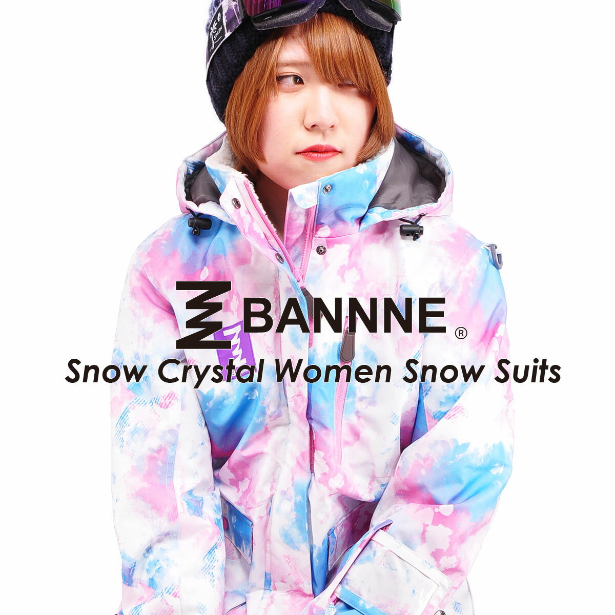 BANNNE(バンネ) BNS-201 Snow Crystal Women Snow Suit レディース スキーウェア 上下セット スノースーツ 女性用