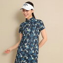 Callaway(キャロウェイ) C23134204 Callaway ストライプフラワープリントコンパクトカノコ半袖シャツ レディース