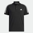 【メール便OK】adidas(アディダス) NMJ55 メンズ スリーストライプス 半袖ストレッチ ボタンダウンシャツ ポロシャツ ゴルフウェア