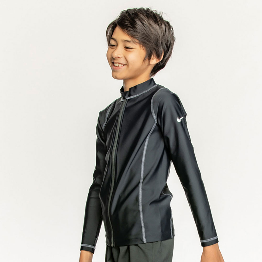 【メール便OK】NIKE(ナイキ) 1991092 ジュニア BOYS ロングスリーブ フルジップ ハイドロガード 長袖 ラッシュガード 子供