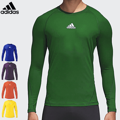 【別注カラー】インナーウェア adidas ALPHASKIN TEAM ロングスリーブシャツ アディダス アルファスキン 長袖 インナーシャツ メンズ 男性用 EVN55【1枚までメール便OK】