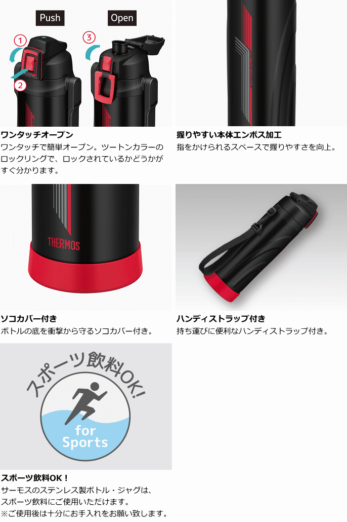 水筒 サーモス THERMOS 真空断熱 スポーツボトル 保冷専用 1.0L FJI-1000