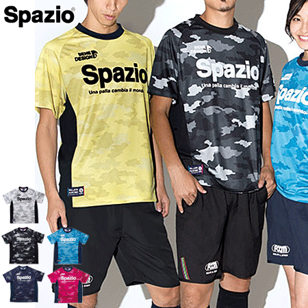 全品対象5%OFFクーポン 5 10 20時 4時間限定 SPAZIO スパッツィオ フットサル サッカー 半袖ウェア 練習着 CAMUFFAMENTOプラクティスシャツ メンズ レディース GE0360 1枚までメール便OK 