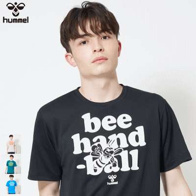 【全品対象5%OFFクーポン★5/10 20時～4時間限定】hummel ヒュンメル ハンドボール BEE Tシャツ 半袖シャツ 練習着 プラクティスシャツ メンズ 男性用 レディース 女性用 HAP1199【1枚までメール便OK】【24SS-SPZ】