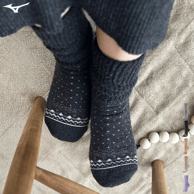 MIZUNO ミズノ ブレスサーモ ゆるぬく ソックス 靴下 雪柄 レディース 女性用 C2JX1801【1点までメール便OK】