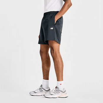 newbalance ニューバランス ハーフパンツ トレーニングパンツ ニットショーツ 7インチ インナー無し メンズ 男性用 AMS51207 BK【1枚までメール便OK】