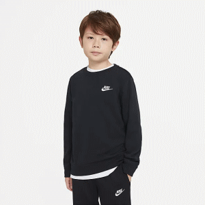 NIKE 子供用 スウェット トレーナー ナイキ YTH NSW クラブ FT LBR L/S クルー ジュニア DA0861 010【23SP-SPZ】