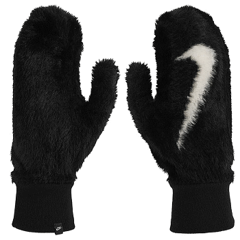 【10%OFFクーポン配布中】NIKE ナイキ プラッシュ ニット ミトン 手袋 レディース 女性用 CW2012 010【1点までメール便OK】【24HO-S...