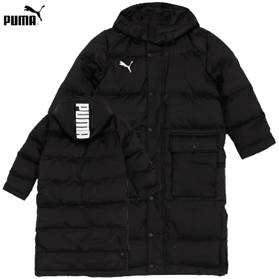 PUMA プーマ ベンチコート ロングコート ダウンコート TEAMLIGA ロングダウンコート ジュニア キッズ 子供用 657737【23FW-SPZ】