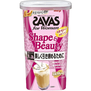 SAVAS ザバス for Woman シェイプ&ビューティ プロテイン ミルクティー風味 231g CZ7468のサムネイル
