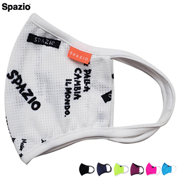 【10％OFFクーポン配布中】SPAZIO スパッツィオマスク 接触冷感 スポーツ フェイスガード 総柄 無地 AC..