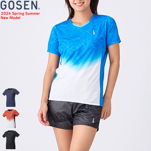 GOSEN ゴーセン ゲームシャツ ユニホーム 半袖シャツ T2413 レディース 女性用 【1枚までメール便OK】