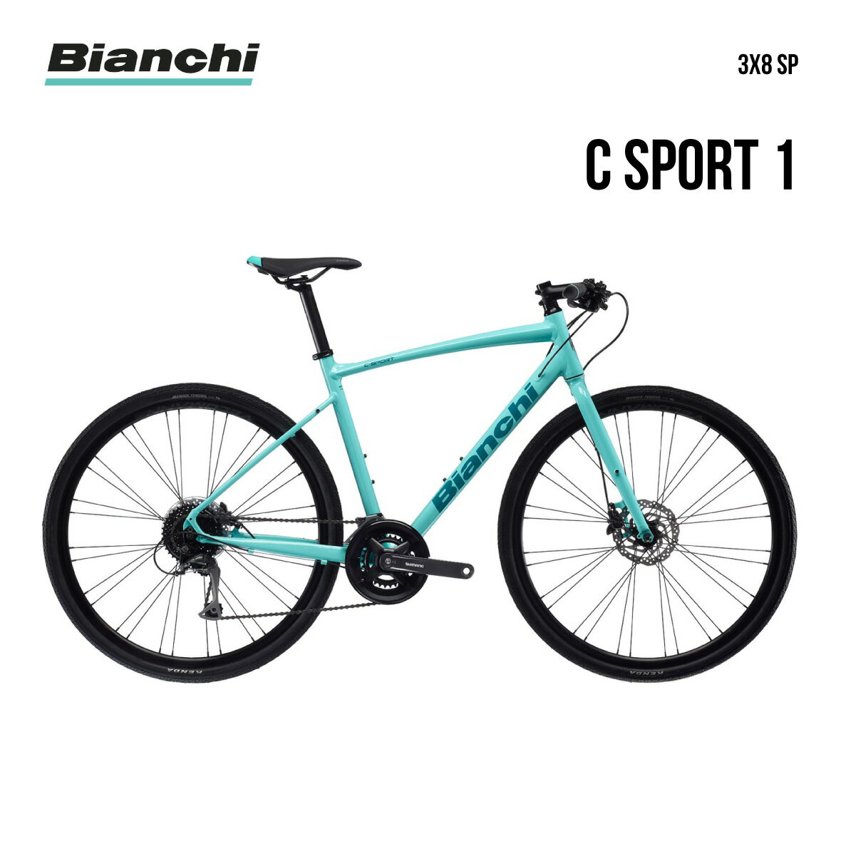 クロスバイク ビアンキ　BIANCHI サイクルヨーロッパ 700cC-SPORT1 自転車 クロス バイク 人気 安い 初心者 ターコイズ BLACK ブラック クロ WHITE ホワイト 430 470 510 155cm 165cm 175cm