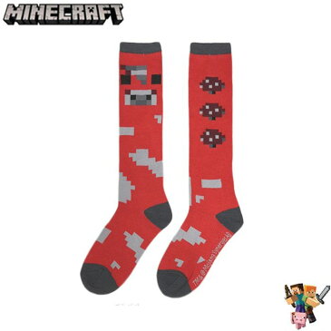 【500円クーポン】 047 MINECRAFT マインクラフト グッズ マイクラKnee Highs_ムーシュルーム/キノコ & 牛乳【2 Pack/1set】 靴下 くつした ゲーム スイッチ PS4