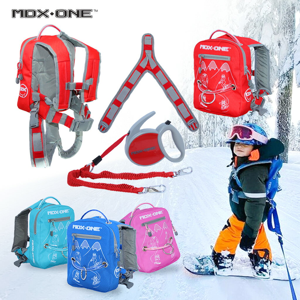 ハーネス 子供 キッズ スキー スノーボード 練習用 MDXONE OX BACKPACK WITH RETRACTABLE ROPE 22-23 初心者 親子 練習 安全 ロープ 日本正規品 スノボ スキー デビュー お出かけ 外出 迷子 迷子紐 迷子ひも