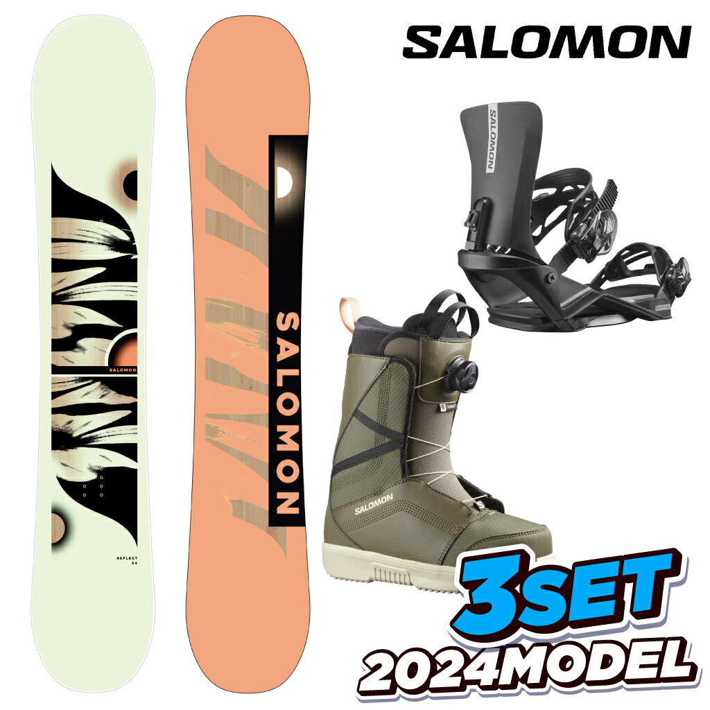 【BIN取付無料】サロモン スノーボード 3点セット SALOMON REFLECT WOMEN RHYTHM SCARLET BOA 板 リフレクト BIN リズム ブーツ スカーレットボア 23-24 メンズ レディース 初心者 初心者セット ソフトフレックス やわらかい キャンバー フリースタイル グラトリ パーク 軽量